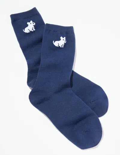 Talbots Scotty Dog Trouser Socks - Ink - 001  In Blue