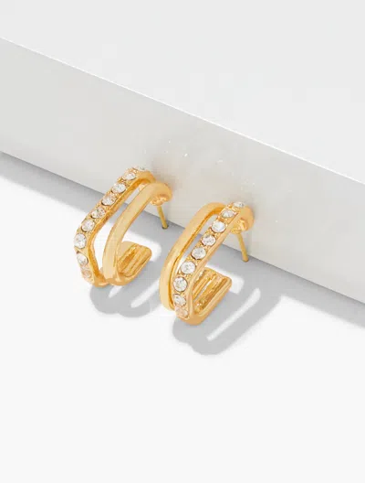 Talbots Sculpted Link Hoop Earrings - Gold - 001