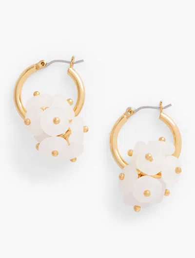 Talbots Sea Glass Hoop Earrings - White/gold - 001