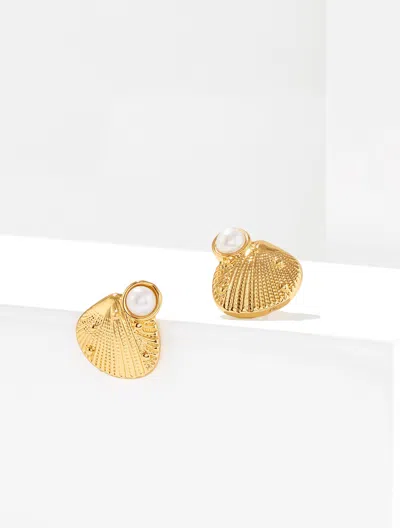 Talbots Seabrook Shell Earrings - Gold - 001