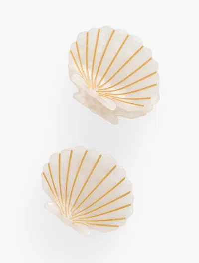 Talbots Seashell Clip Set Of 2 - Ivory - 001  In Gold