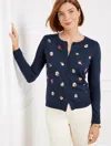 Talbots Sequin Embellished Crewneck Cardigan Sweater - Blue - 1x  In Blue