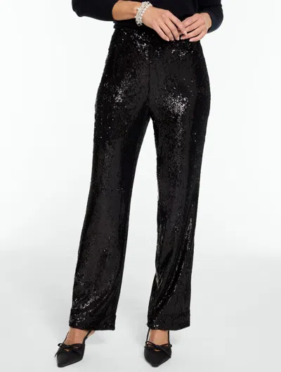 Talbots Sequin Straight Leg Pants - Black - 2