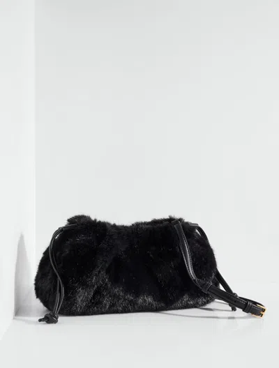 Talbots Serena Faux Fur Clutch - Black - 001