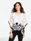 Talbots Shadow Botanical Poncho - Ivory - M/l  In White