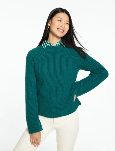 Talbots Shaker Knit Crewneck Sweater - Bright Cedar Heather - Xs