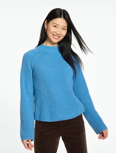 Talbots Shaker Knit Crewneck Sweater - Coastline Blue - Xs