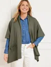 Talbots Shawl Collar Ruana - Spring Moss - Xs/s
