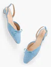 Talbots Shelby Linen Slingback Flats - Light Blue - 10m  In Blue