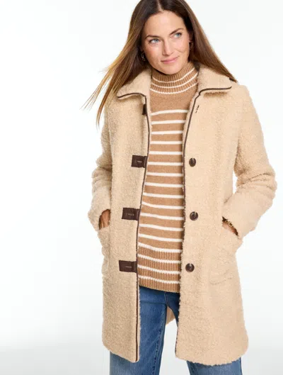 Talbots Sherpa A-line Coat - Beige - Xs  In Brown