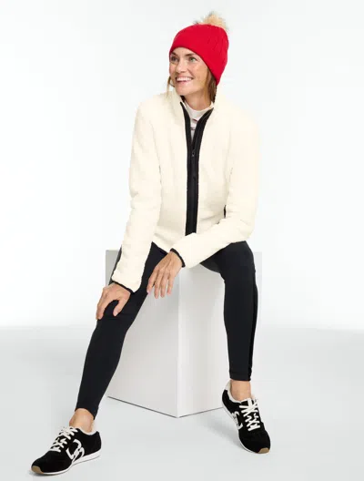 Talbots Sherpa Full-zip Jacket - Winter Bouclé - Ivory - Xs  In Neutral