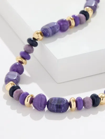 Talbots Sheryl Beaded Necklace - Bramble Purple - 001