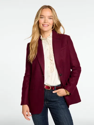 Talbots Shetland Blazer - Burgundy Melange - 2