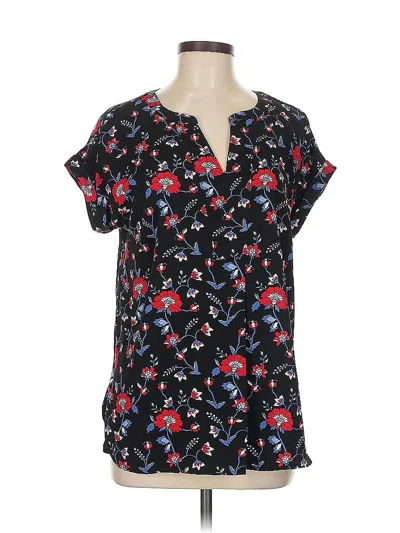 Pre-owned Talbots Short Sleeve Blouse In Black