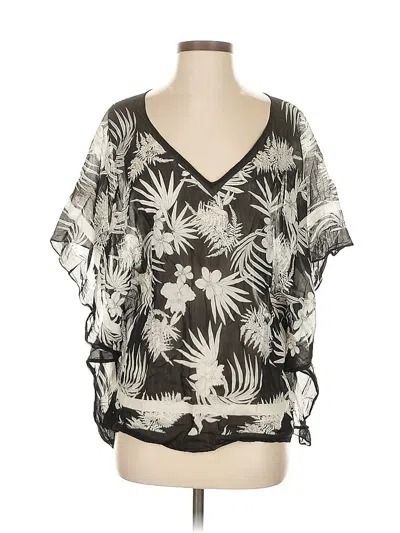 Pre-owned Talbots Short Sleeve Blouse In Black