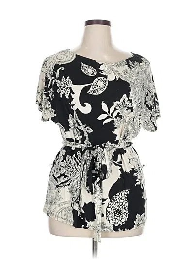 Pre-owned Talbots Short Sleeve Blouse In Black