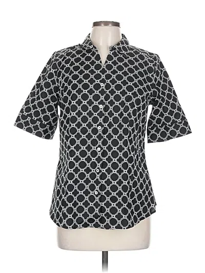 Pre-owned Talbots Short Sleeve Blouse In Black