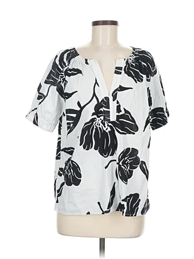 Pre-owned Talbots Short Sleeve Blouse In Black