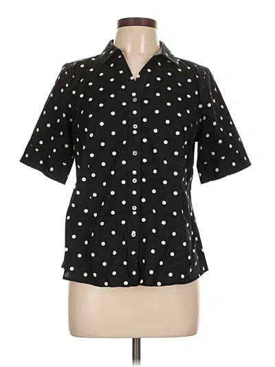 Pre-owned Talbots Short Sleeve Blouse In Black