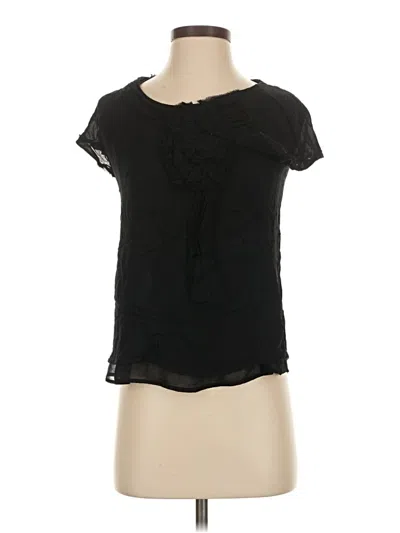 Pre-owned Talbots Short Sleeve Blouse In Black