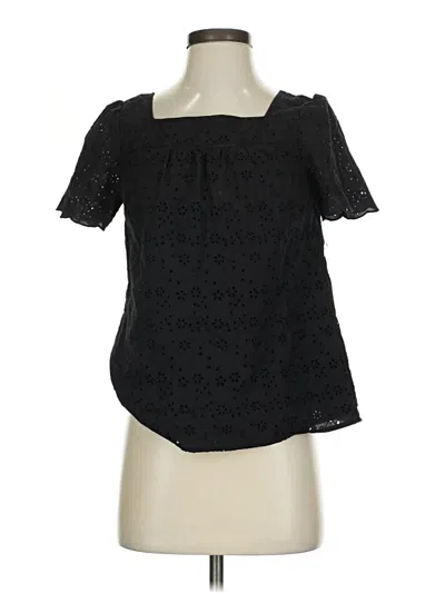Pre-owned Talbots Short Sleeve Blouse In Black