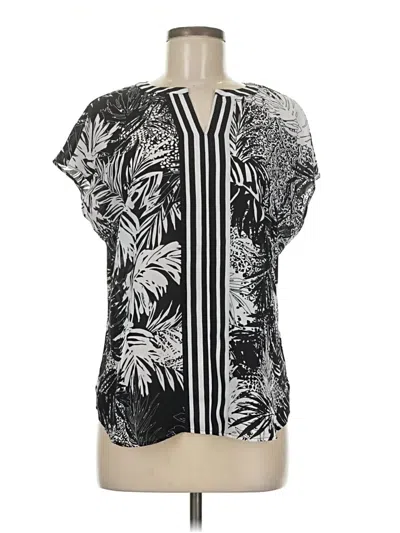 Pre-owned Talbots Short Sleeve Blouse In Black