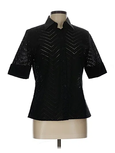 Pre-owned Talbots Short Sleeve Blouse In Black