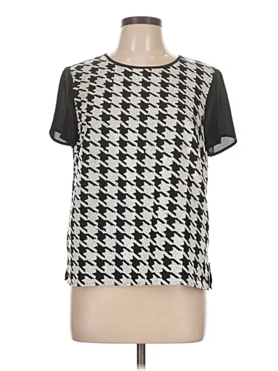 Pre-owned Talbots Short Sleeve Blouse In Black