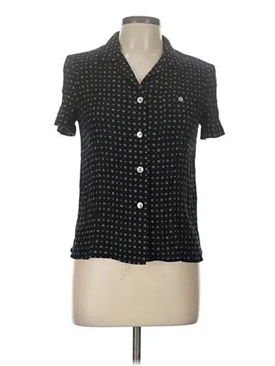 Pre-owned Talbots Short Sleeve Blouse In Black