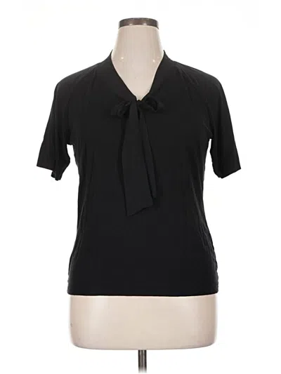 Pre-owned Talbots Short Sleeve Blouse In Black