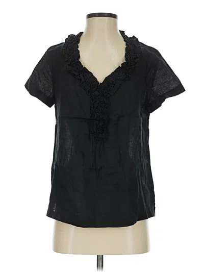 Pre-owned Talbots Short Sleeve Blouse In Black