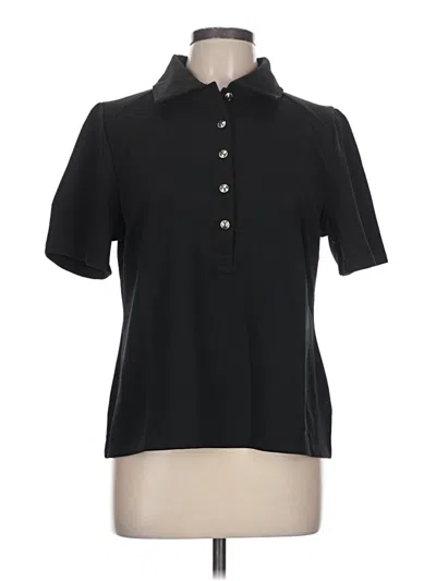 Pre-owned Talbots Short Sleeve Blouse In Black
