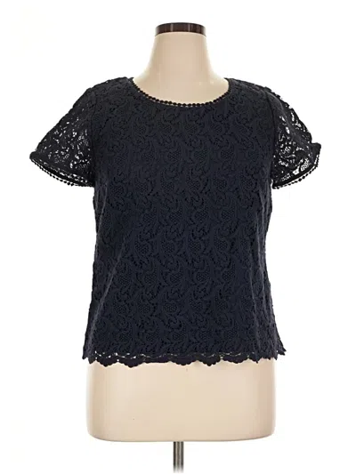 Talbots Short Sleeve Blouse In Black