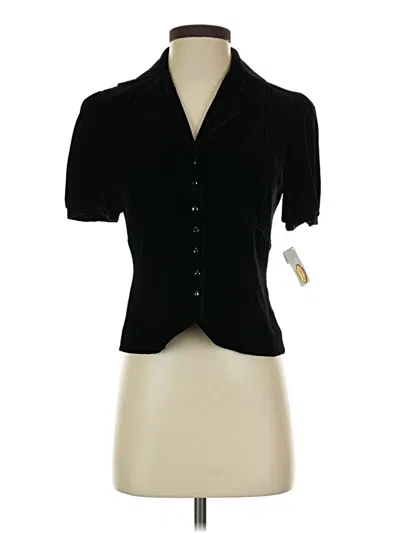 Pre-owned Talbots Short Sleeve Blouse In Black