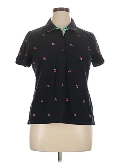 Pre-owned Talbots Short Sleeve Blouse In Black
