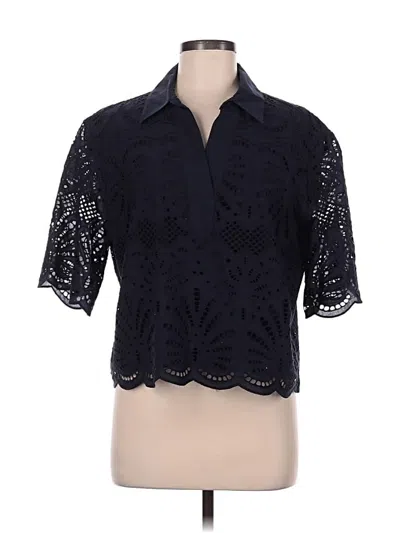 Pre-owned Talbots Short Sleeve Blouse In Black