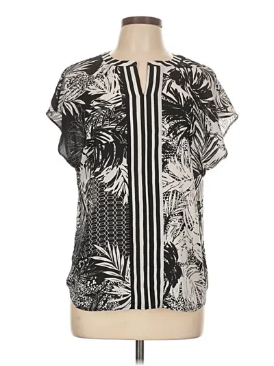 Pre-owned Talbots Short Sleeve Blouse In Black
