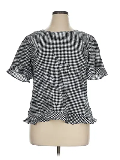Pre-owned Talbots Short Sleeve Blouse In Black