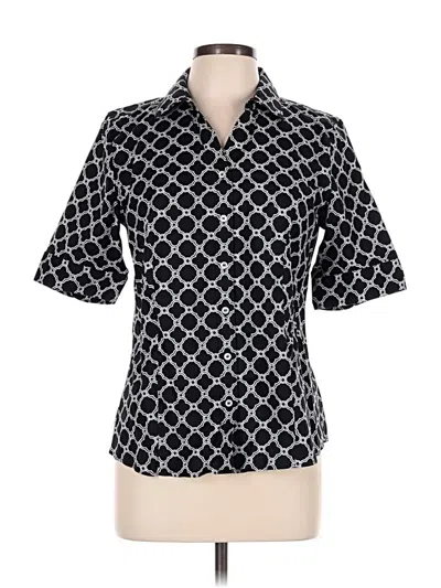 Pre-owned Talbots Short Sleeve Blouse In Black