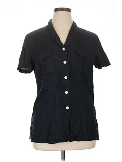 Pre-owned Talbots Short Sleeve Blouse In Black