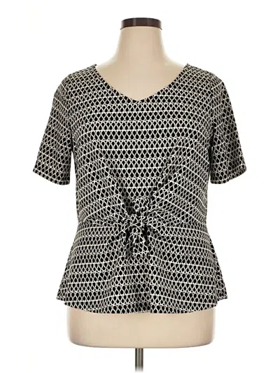 Pre-owned Talbots Short Sleeve Blouse In Black