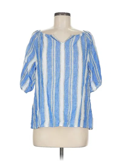 Pre-owned Talbots Short Sleeve Blouse In Blue