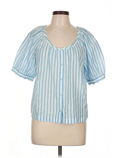 Pre-owned Talbots Short Sleeve Blouse In Blue