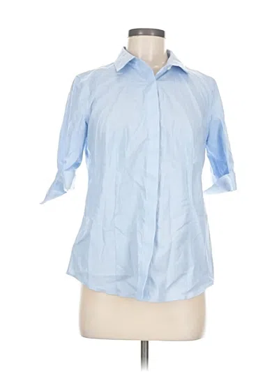 Pre-owned Talbots Short Sleeve Blouse In Blue