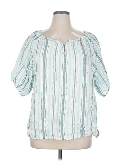 Pre-owned Talbots Short Sleeve Blouse In Blue