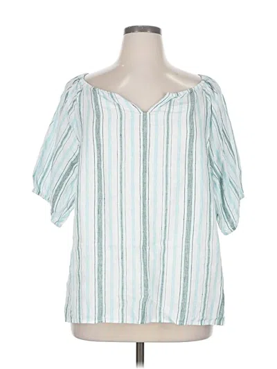 Pre-owned Talbots Short Sleeve Blouse In Blue