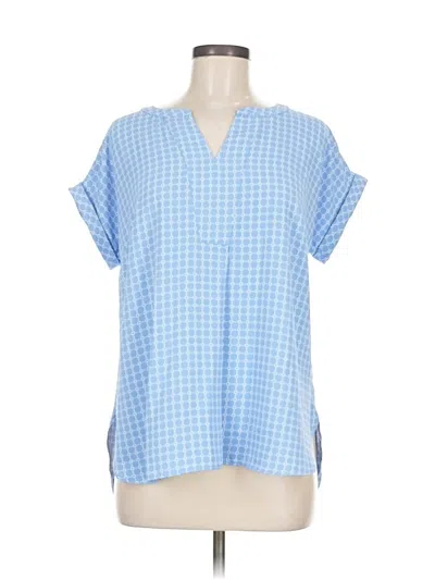 Pre-owned Talbots Short Sleeve Blouse In Blue