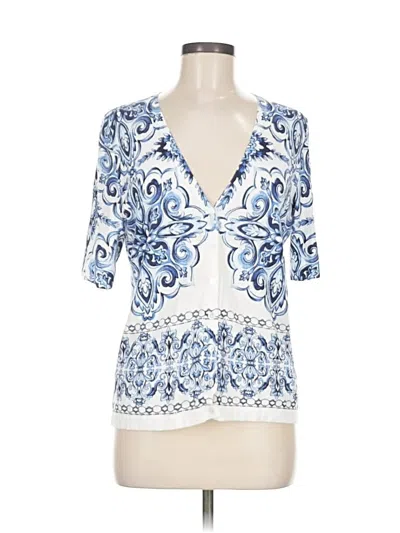 Pre-owned Talbots Short Sleeve Blouse In Blue