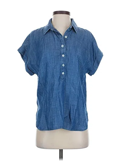 Talbots Short Sleeve Blouse In Blue