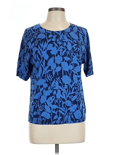 Pre-owned Talbots Short Sleeve Blouse In Blue